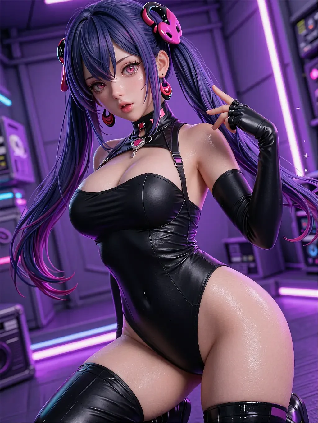 Fictional AI character featured on the third landing page, in a doorway